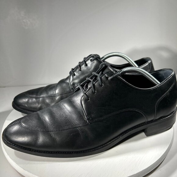 Cole Haan Grand OS Mens Size 10.5 M Leather Oxford Dress Shoes Black Moc Toe CH - Picture 2 of 13